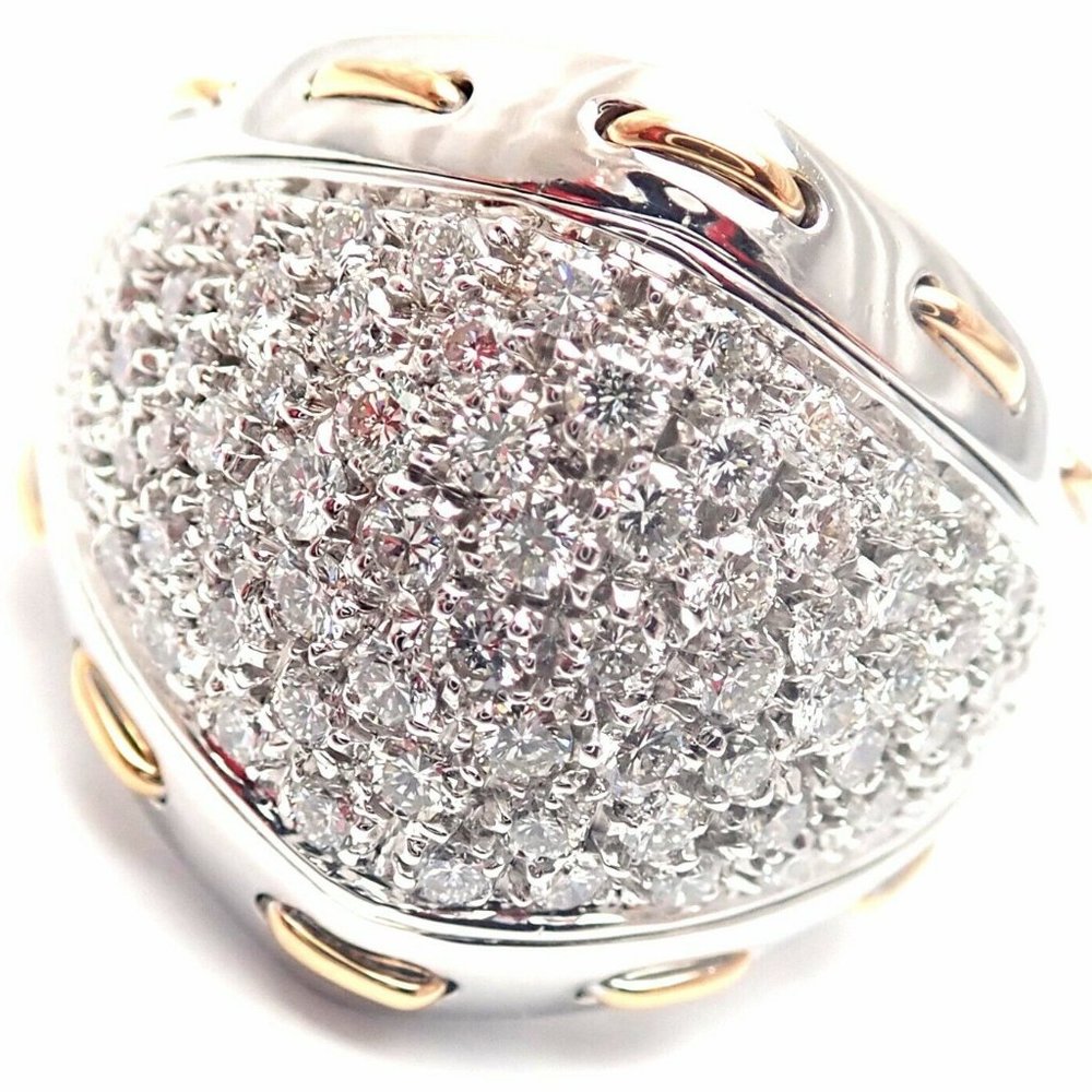 Authentic! Damiani 18k White Gold 1.36ct Diamond Cocktail Ring Retail $11,990